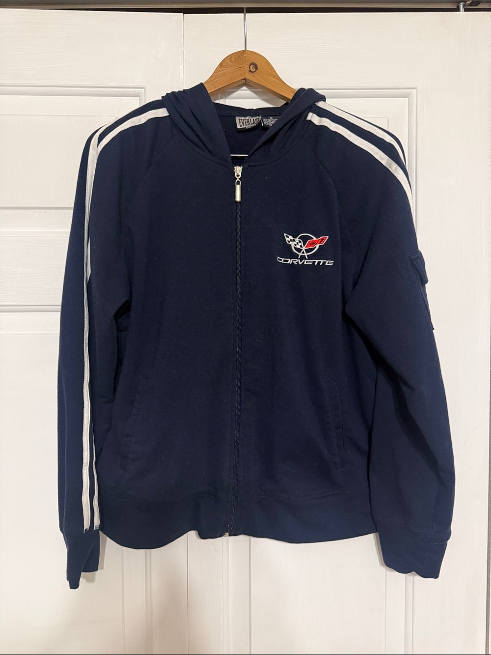 Everlast Navy Hooded Zip Jacket with White Stripe Detail